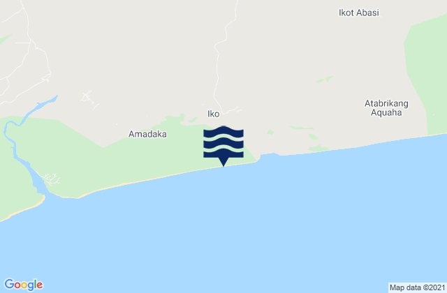 Mappa delle maree di Okoroete, Nigeria