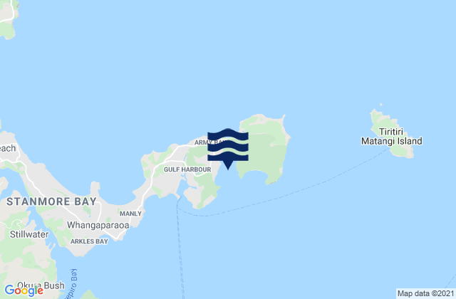 Mappa delle maree di Okoromai Bay, New Zealand