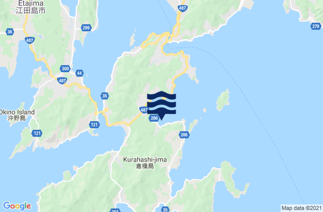 Mappa delle maree di Oku-No-Uti, Japan