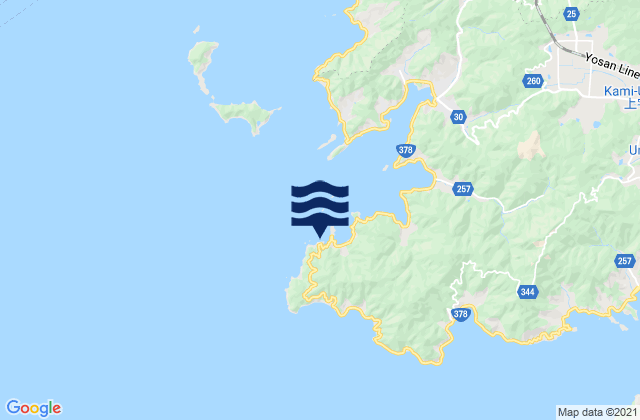 Mappa delle maree di Okuchi Wan, Japan