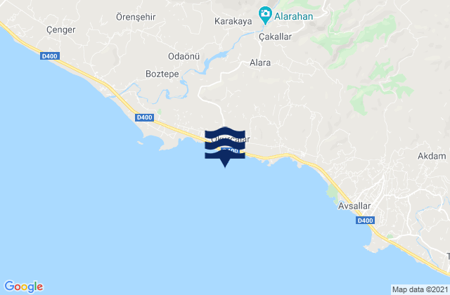 Mappa delle maree di Okurcalar, Turkey