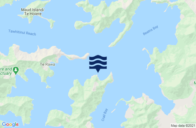 Mappa delle maree di Old Homewood Bay, New Zealand