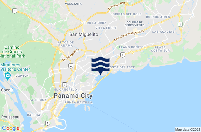 Mappa delle maree di Old Panama, Panama