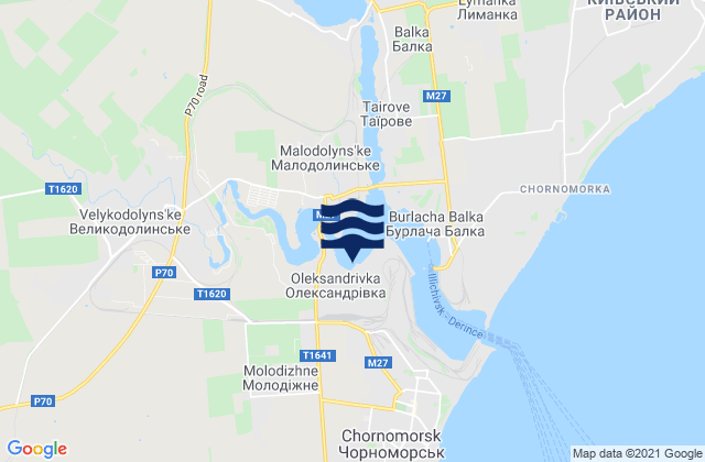 Mappa delle maree di Oleksandrivka, Ukraine