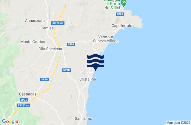 Mappa delle maree di Olia Speciosa, Italy