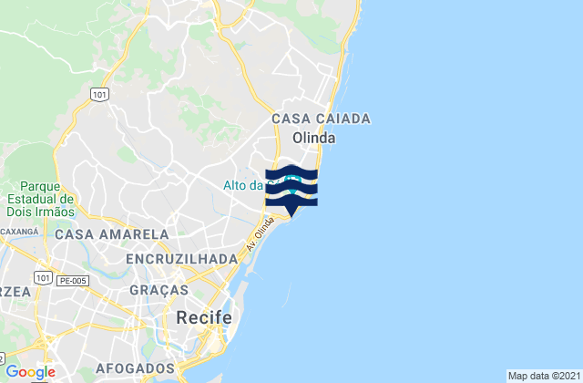 Mappa delle maree di Olinda, Brazil