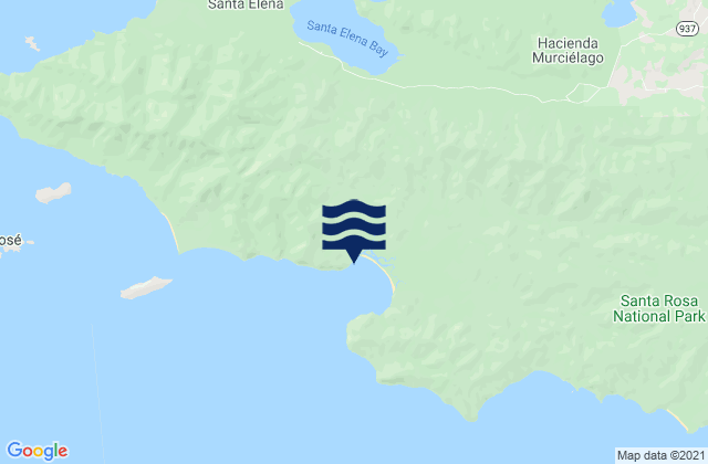 Mappa delle maree di Ollies Point (Potrero Grande), Costa Rica