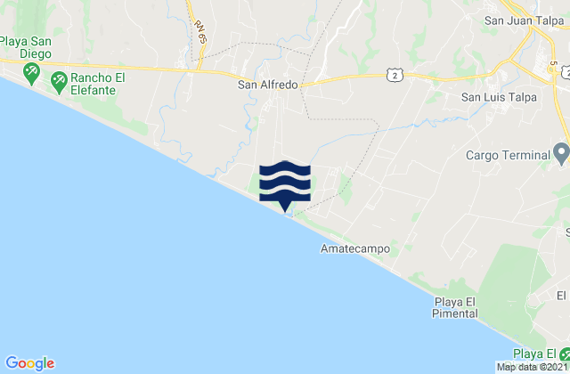 Mappa delle maree di Olocuilta, El Salvador