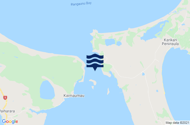 Mappa delle maree di Omaia Island, New Zealand
