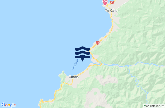 Mappa delle maree di Omaio Bay (Motunui Island), New Zealand
