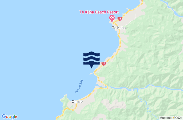 Mappa delle maree di Omaio Bay - Motunui Island, New Zealand