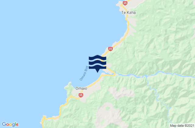 Mappa delle maree di Omaio Bay, New Zealand