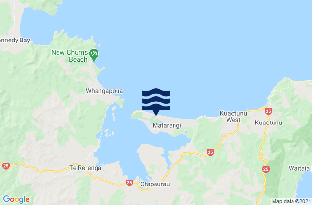 Mappa delle maree di Omara Spit, New Zealand