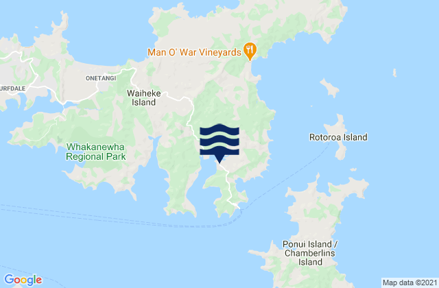 Mappa delle maree di Omaru Bay, New Zealand