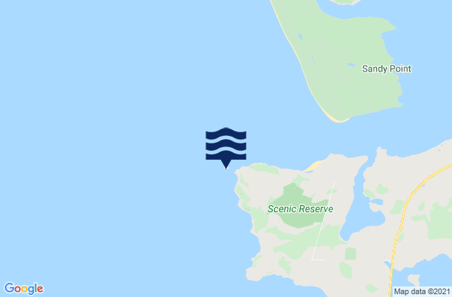 Mappa delle maree di Omaui Island, New Zealand