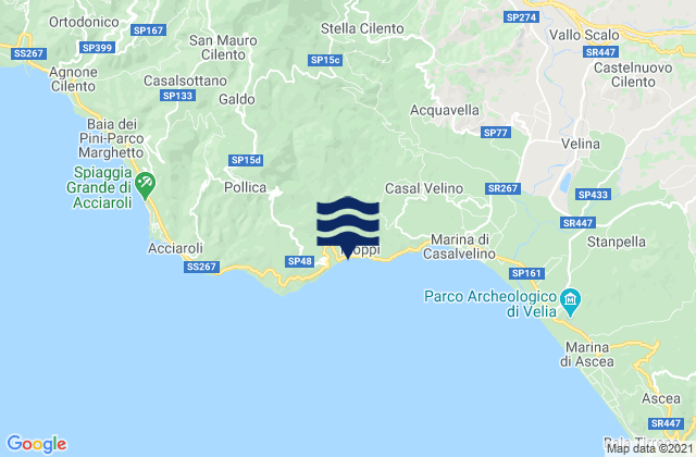 Mappa delle maree di Omignano, Italy