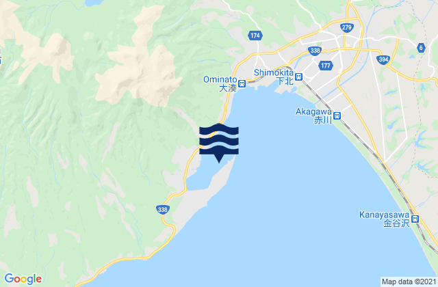 Mappa delle maree di Ominato Ko Mutsu Kaiwan, Japan