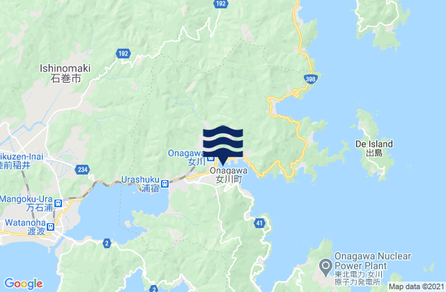 Mappa delle maree di Onagawa Chō, Japan