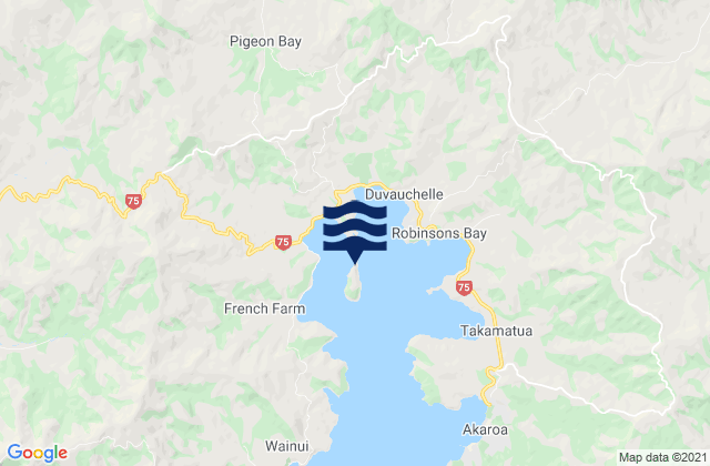 Mappa delle maree di Onawe, New Zealand