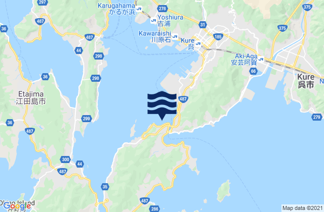 Mappa delle maree di Ondo Seto, Japan