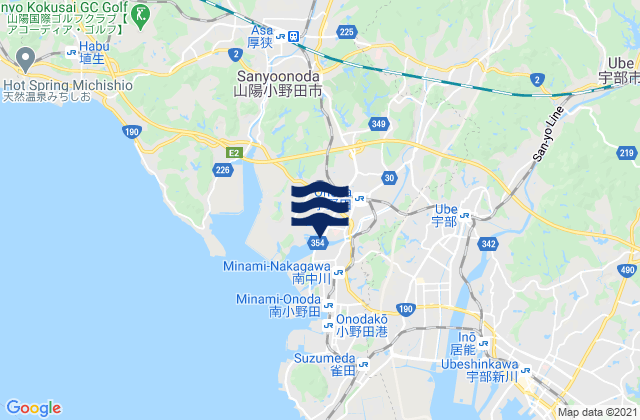 Mappa delle maree di Onoda, Japan