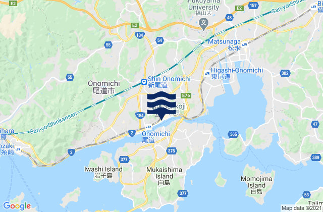 Mappa delle maree di Onomichi, Japan