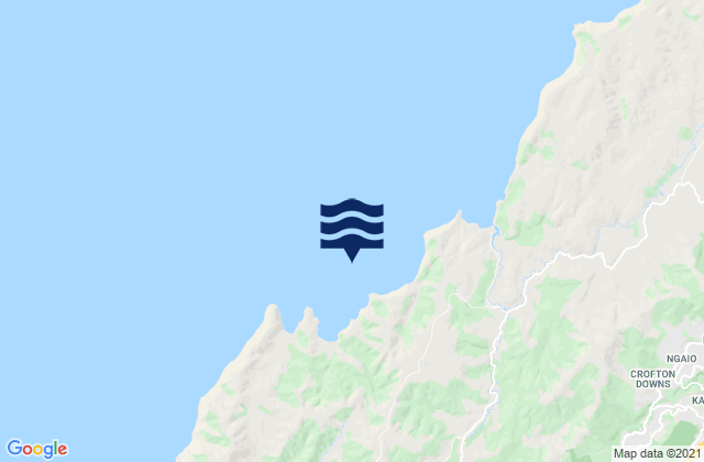 Mappa delle maree di Opau Bay, New Zealand