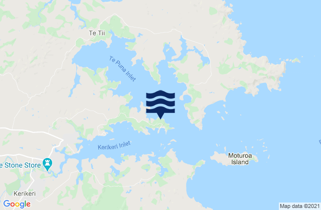 Mappa delle maree di Opito Bay, New Zealand