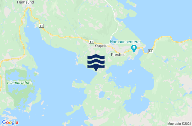 Mappa delle maree di Oppeid, Norway