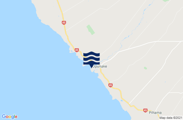 Mappa delle maree di Opunake, New Zealand