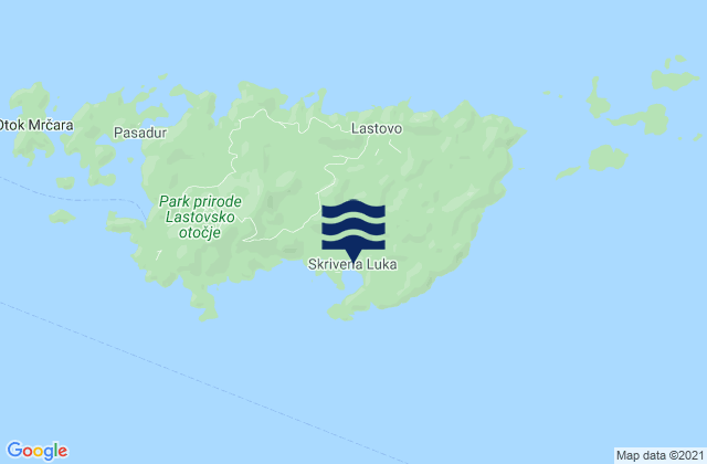 Mappa delle maree di Općina Lastovo, Croatia