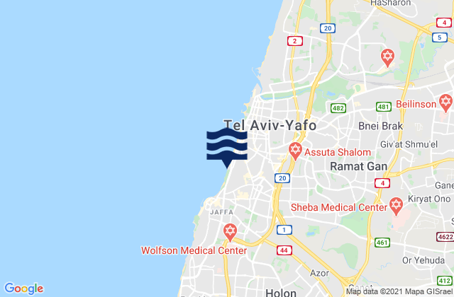 Mappa delle maree di Or Yehuda, Israel