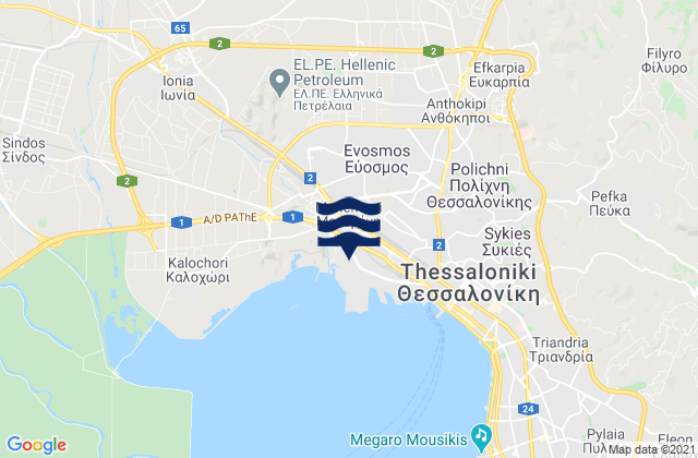 Mappa delle maree di Oraiókastro, Greece