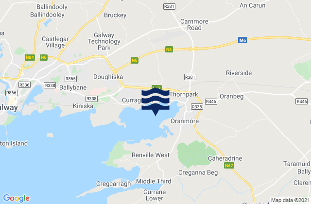 Mappa delle maree di Oranmore Bay, Ireland