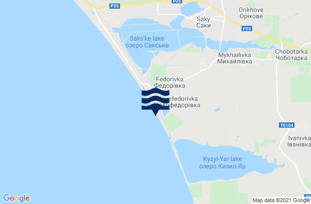 Mappa delle maree di Orekhovo, Ukraine