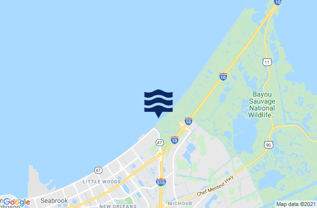 Mappa delle maree di Orleans Parish, United States