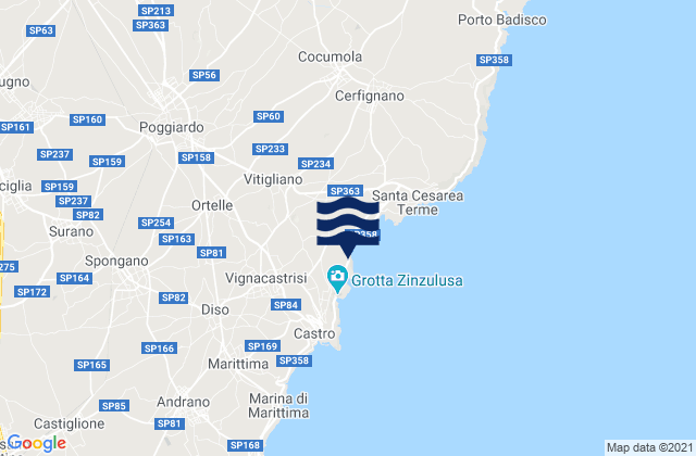 Mappa delle maree di Ortelle, Italy