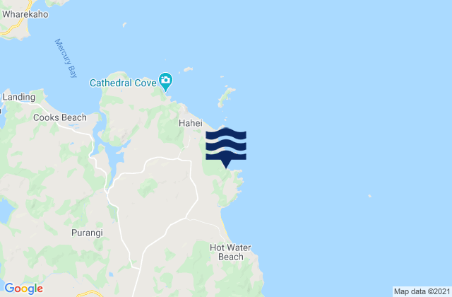 Mappa delle maree di Orua Bay, New Zealand