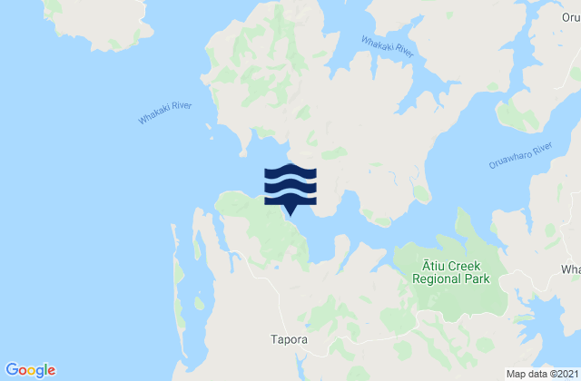 Mappa delle maree di Oruawharo Heads, New Zealand