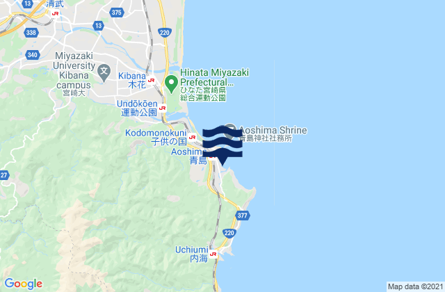 Mappa delle maree di Oryuzako, Japan