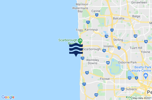 Mappa delle maree di Osborne Park, Australia