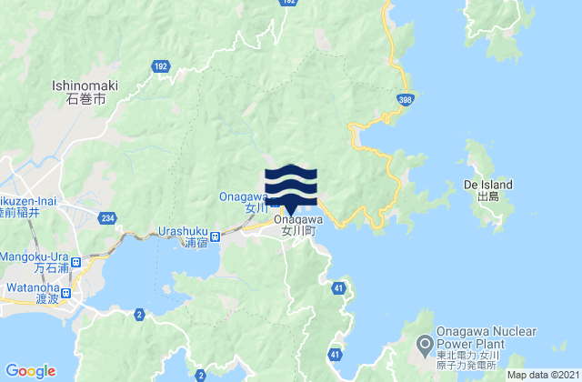 Mappa delle maree di Oshika Gun, Japan