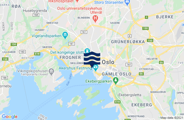 Mappa delle maree di Oslo, Norway