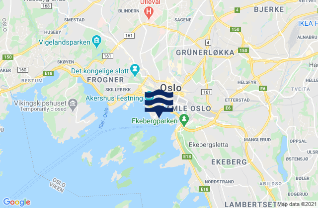 Mappa delle maree di Oslo Port, Norway