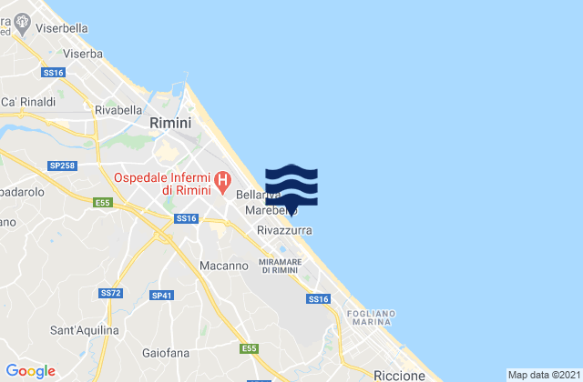 Mappa delle maree di Ospedaletto, Italy