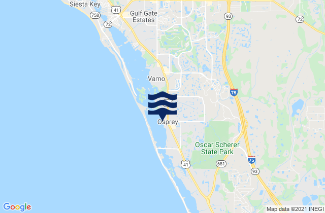 Mappa delle maree di Osprey, United States