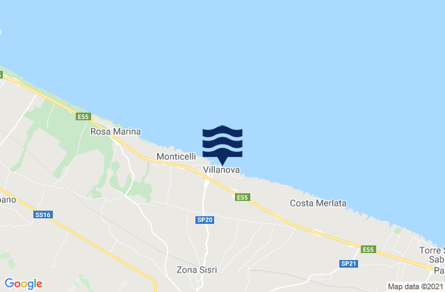 Mappa delle maree di Ostuni, Italy