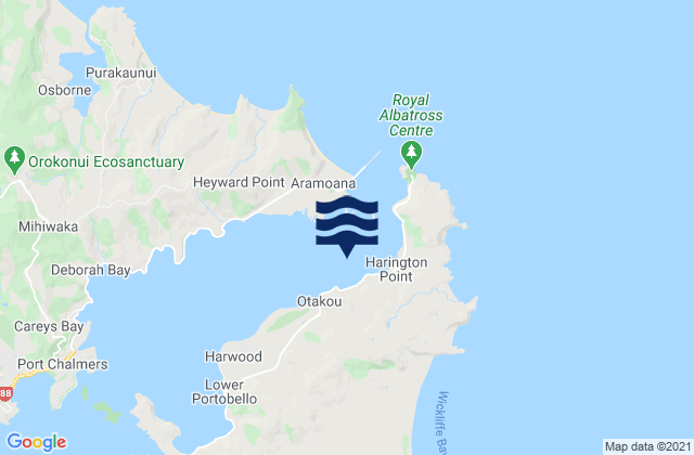 Mappa delle maree di Otago Harbour Entrance (Spit Wharf), New Zealand