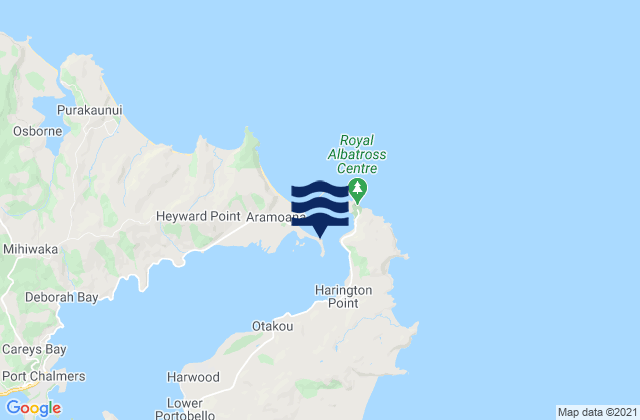 Mappa delle maree di Otago Harbour Entrance - Spit Wharf, New Zealand