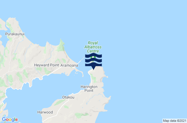 Mappa delle maree di Otago Harbour Entrance, New Zealand